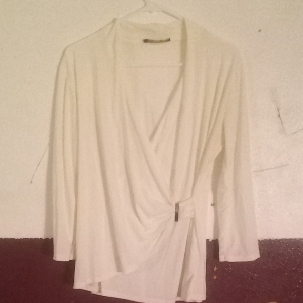 Elegant White Drape Blouse